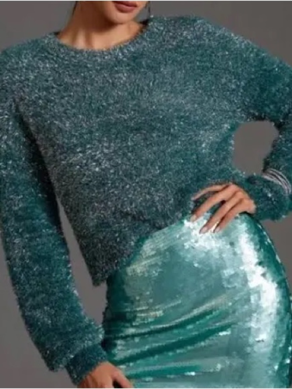 Maeve Tinsel Eyelash Sweater S
